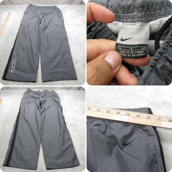 Nike Gray Baggy Pants Mens Large Gray Drawstring Water Wind Resist VTG 90s 32x31 - Picture 1 of 15